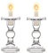 eKsdf 2 Stück Klarglas Kerzenhalter Stumpenkerzen Stabkerzen Kerzenständer Teelichthalter Tischdeko für Hochzeit Esstisch Abendessen Weihnachten Party (14cm Höhe)