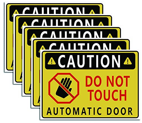 craspire 5 STÜCKE Do Not Touch Automatische Tür Hinweisschild Sicherheit Selbstklebende Warnaufkleber 6.9X9.8 Vinyl Aufkleber Für Auto, Taxi, Taxi, Bus