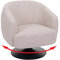 Lounge-Sessel HWC-J76, Cocktailsessel Sessel drehbar, Bouclé Stoff Metall - Creme-beige