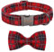 Unique style paws Christmas Rot Schwarz Hundehalsband, Haustierhalsband Geschenk für Mädchen Jungen Hunde, verstellbares Hundehalsband für kleine mittelgroße Hunde-M