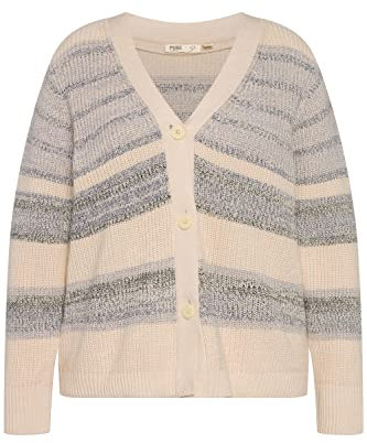 Ulla Popken Damen Kurze mit Volumenärmeln Strickjacken, Popcorn, 50-52 EU