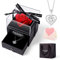 Rosa Eterna Con Collan, Rosa Stabilizzata Vera con Collana, Festa Della Mamma Regalo Originale, Handmade Rosa Eternal da Donna per Festa Della Donna San Valentino Anniversario Compleanno Regalo