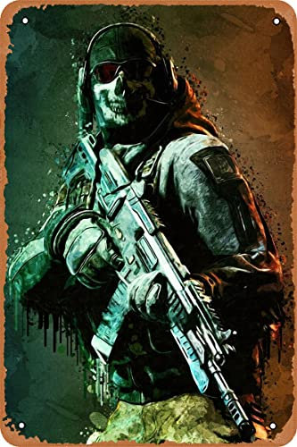 Call of Duty Game Poster Soldaten Geister Blechschild Vintage Wandschild Dekor 20,3 x 30,5 cm