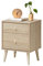 COSTWAY Nachttisch aus Holz, Nachtkommode mit 2 Schubladen, Beistelltisch Boxspringbett, Nachtschrank für Wohnzimmer, Schlafzimmer (Eiche)…