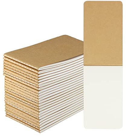 ZMCYN 24 Pack Mini Pocket Notebook 3x5inch, Mini Kraft Paper Blank Notebook Bulk, Unlined Note Pads,Memo Pads Small Pocket Notebook Journal for Kids, Students,Travelers