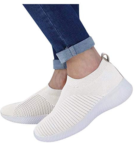 Damen Schuhe Sommer Sneaker Weiss 41 Plattform Elegante Turnschuhe Sportschuhe Leichtgewichts Atmungsaktiv Frauen Walkingschuhe Halbschuhe Cushion Wasserdicht Flach Für Sporthalle Outdoor Jogging