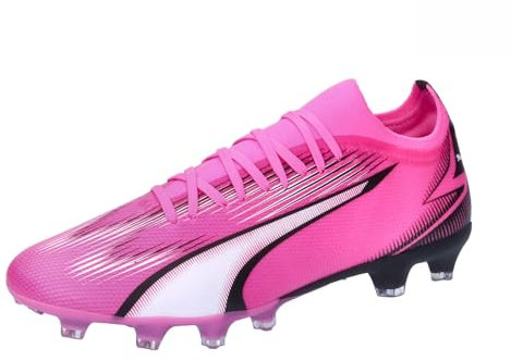 PUMA Unisex Ultra Match Fg/Ag Scarpe da calcio, Poison Pink Puma White Puma Black, 42 EU