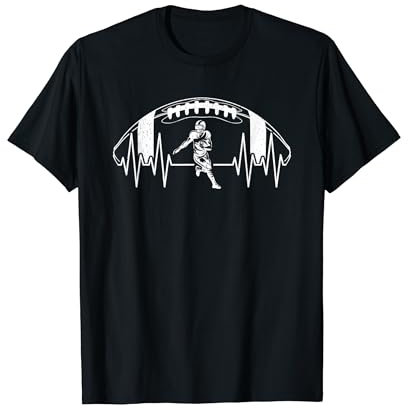 American Football Herzschlag Footballspieler Vintage Herren T-Shirt
