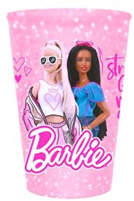 Barbie Bicchieri 260ml in Plastica Rigida Lavabile e adatta al Microonde - Ideali per Compleanno o Regalo Bambino - Accessori Gadget Originali, Bpa Free