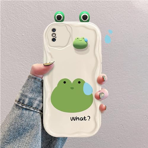 Cute Quirky 3D Cartoon Frog Case Compatible with iPhone XS/iPhone X Silicone Shockproof and Stylish Cover