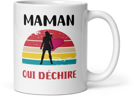 Mug maman qui déchire rétro vintage tasse maman mère femme