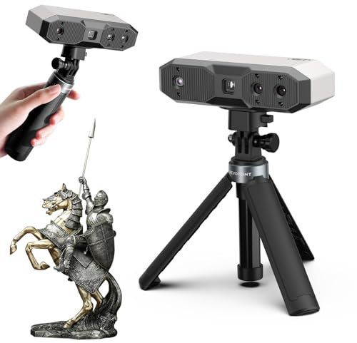 Revopoint Mini 2 - Scanner 3D per stampa 3D, precisione 0,02 mm, scansione rapida a 16 fps, scansione a colori a luce blu, scansione a colori 3D, cattura ogni dettaglio ancora più piccolo, Wi-Fi 6 e