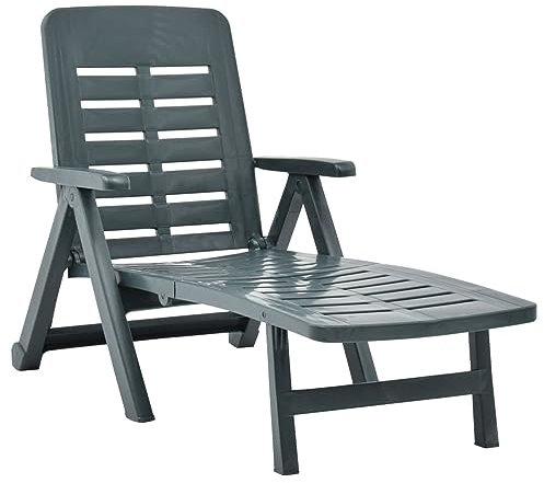 ZEYUAN Klappliege, Sonnenliege, Gartenliege, Liegestuhl, Liegestühle, Sonnenschutz Garten, Strandliege, Terrassenliege, Kunststoff Grün
