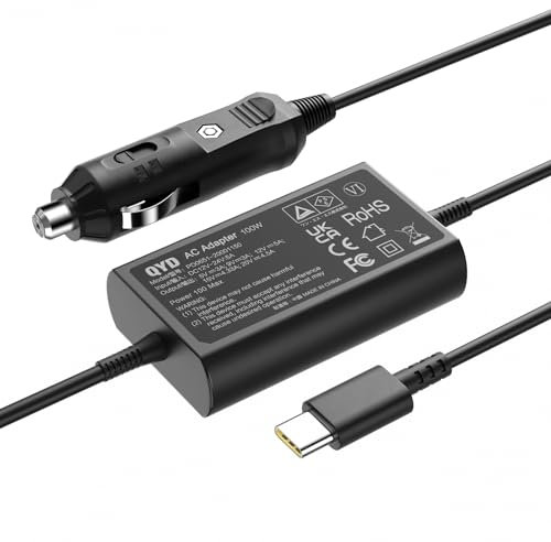 QYD 100W Cargador de Coche USB C para portátil 2023 MacBook Pro M3 16 15 14 13 Zoll MacBook Air 13 Lenovo ASUS ROG Acer Samsung Huawei Razer MSI Xiaomi Adaptador Coche Tipo C Cargador Mechero 12-24V