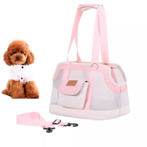 PJDDP Rosa,Trasportino per Cani E Gatti, Trasportino Portabile per Gatti Cani, Traspirante Trasportino Estivo Portatile for Animali Domestici, Borsa A Tracolla