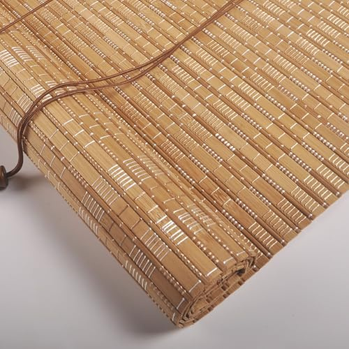 SGSKEIEY Bambus Rollo Breit Bambus Raffrollo Innen/außen Bambus Jalousien, Sonnenschutz, Rollläden, Privatsphäre, für Terrasse/Garten/Küche Einfach Aufzuhängen (50x160cm/20x63in,Shading 80%)