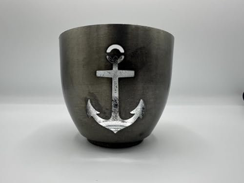 Windlicht Anker (Maritim, Eisen, Zinnlegierung, Silber)