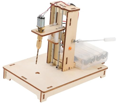 DRESSOOS Selbstgemacht Kleiner Tischbohrmaschine Wissenschaftsprojekt Miniatur Bohrmaschine Holz Kunststoff Tischbohrmaschine Für Heimwerker Und Bastler