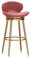 DECAKE Sgabelli da Bar girevoli, Set da 2, sedie da Bar Imbottite in Tessuto con Schienale Basso e poggiapiedi per Bar, Cucina, Sala da Pranzo, Soggiorno e bistrot, Rosa, 65 cm