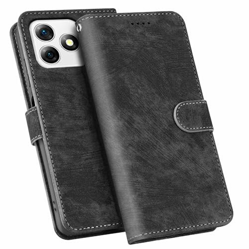 YSONCHAN Flip Hülle für Ulefone Note 18 Ultra/Note 18 Pro, PU Leder Handyhülle mit Magnetisch, Wallet Stoßfeste Schutzhülle with RFID Blockierung. Schwarz
