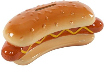 Dekorative Spardose zum Thema Fast Food, Hamburger, Hot Dog und Bier, Amerikanischer Stil (Hot Dog)