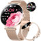 SUNKTA Smart Watch Women 6.8mm Ultra Thin Round 1.43 AMOLED for Android iOS Ladies Smartwatch with Bluetooth Phone Calls,Pedometer/Calories/Heart Rate/Sleep/SpO2 Monitor,100+ Sports Modes,Rose Gold