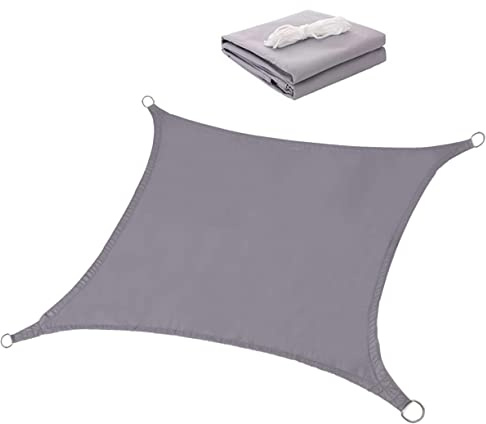TOYANDONA Voile d Ombrage Quadrilatère Imperméable Anti-UV pour Terrasse Jardin Piscine Gris