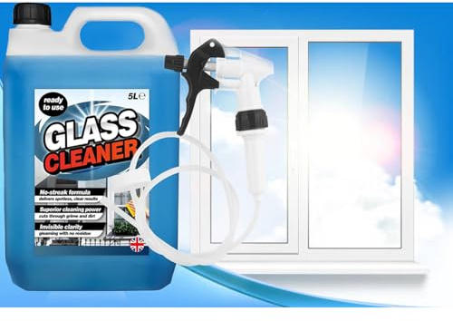 5L Glass Cleaner No Streak Formula Superior Cleaning Power | Complete With Long Hose Trigger