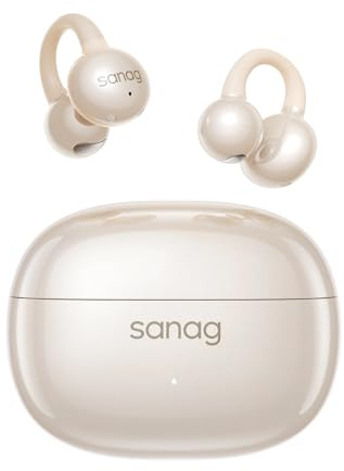 SANAG Open Ear Kopfhörer, Bluetooth 5.4 Sport Kopfhörer mit 50 Std. Spielzeit, Clip on Kopfhörer Bequem & Sicherer Halt, Luftleitung Kabellos, IPX4 Wasserdicht, Headset für Laufen & Fitness