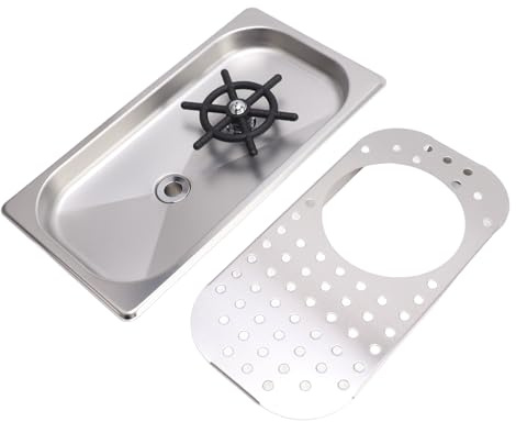 TARSHYRY Glass Rinser, Tasse Rinser 304 Lavage à Haute Pression élégant en Acier Inoxydable avec Drainage Pièce de Tuyau de Plateau pour Cuisines, Cafés, Restaurants (Inox Couleur A)