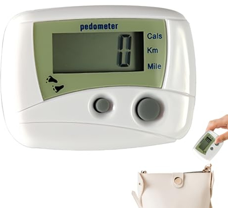 Schrittzähler für Schritte und Kilometer, digitaler LCD, kompakter Bewegungsmonitor – Monitor für Training, Aufzeichnung, Entfernung, Laufen, Schwimmen, Wandern, Reisen, Fitness, Indoor