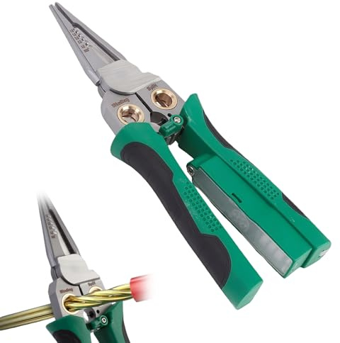 8 in 1 Wire Strippers with Voltage Tester, Electricians Tools Pliers for Cutting, Stripping, Crimping, AC/DC Detection, Heavy Duty Electrical Pliers & Cable Stripper Tool for DIY and Professional Use