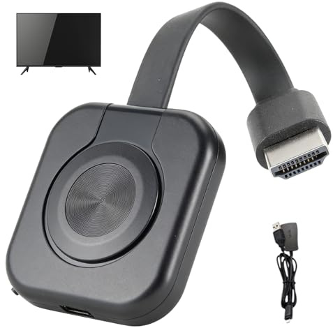 Wireless HDMI Adapter 4K HD, Kabelloser Display Adapter mit Screen Mirror für Miracast/DLNA/AirPlay, HDMI Dongle Kompatibel mit Android, OS, Windows, TV, Beamer, Laptop, Smartphone, Tablet Monitor