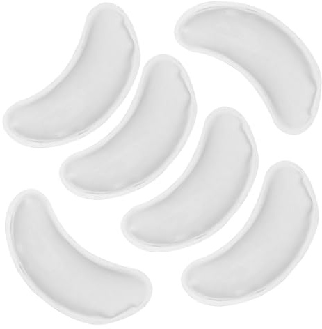 Mikikit 6 Stück Augenkühlpflaster aus Gel und Pvc Wiederverwendbar und Aufwärmbar für Arbeit und Zuhause gegen Schwellungen und Augenringe
