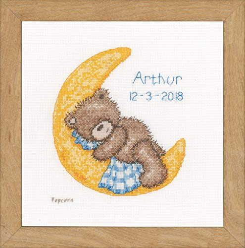Vervaco Counted Cross Stitch Kit Popcorn Bear Sleeping Aida, Assorted