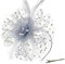 DRESHOW Fascinators Hut Blume Mesh Bänder Federn auf einem Stirnband und einem geteilten Clip Cocktail Tea Party Headwear für Mädchen und Frauen,Grey,Einheitsgröße