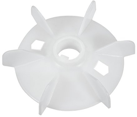sourcing map Motor Fan Blade 130mmx24mm Round Shape Bore White Engineering Plastic with 6 Vanes