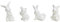 4er Set Deko Figuren süße Hasen aus Porzellan Sortiert Osterdeko Frühlingsdeko/weiß Höhe 6-7cm