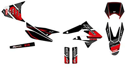 Deco-Set Moto Cross Derbi X-Treme 50 von 2010 bis 2017 Comics, Rot
