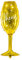 PartyDeco Folienballon Sektglas 28x80cm für Helium geeignet Luftballon Hochzeit Firmenfeier Silvester Gold