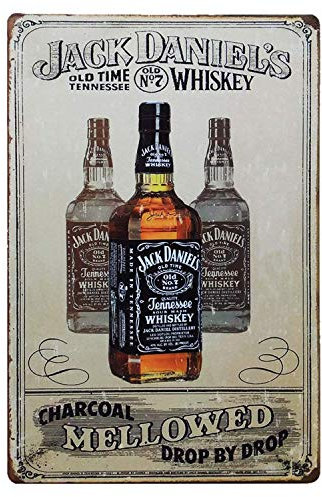 aoeiu Jack Daniels Metall-Poster, Wanddekoration, Nostalgie, Eisenmalerei, Retro-Plakette, Blechschild für Lounge, Café, Shop, Bar