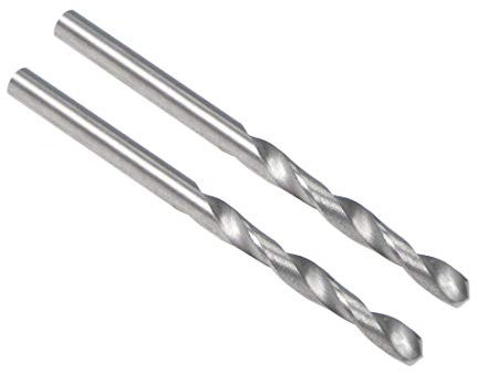 sourcing map Forets en carbure monobloc de 2,45 mm à tige droite pour acier dur en alliage d'acier inoxydable, trempé à 50 HRC, 2 pièces