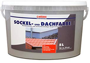 Sockel- & Dachfarbe Steingrau matt 5 LITER ca. 30 m² Wilckens Sockelfarbe Dachfarbe Farbe wasserverdünnbar UV-STABIL
