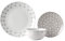 Sabichi Hearts 12pc Porcelain White & Grey Dinner Set 200402- cd46