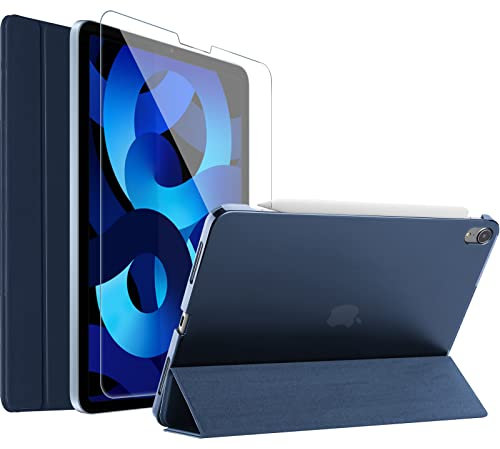 ProCase Smart Case for 10.9 Inch iPad Air 5th 2022 / Air 4th 2020, Cover with Screen Protector for iPad Air 5 4 -Navy