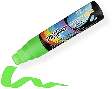 LEVIATAN Kreidestifte Für Tafel Abwaschbar | Kreidestift Trocken & Feucht Abwischbare | Kreidemarker, Chalk Marker | Keilspitze 15mm - Grün