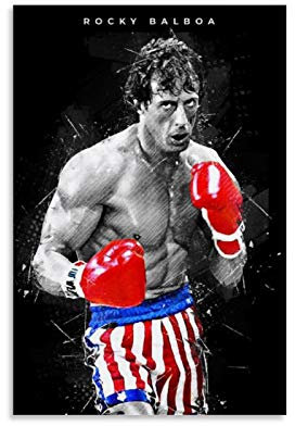 GUAHUA Rocky Balboa Legendary Boxer Sports Poster Dekorative Malerei Leinwand Wandkunst Wohnzimmer Poster Schlafzimmer Gemälde 60 x 90 cm