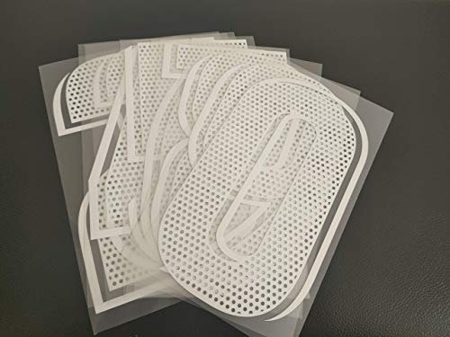 Stylish 8 Inch 0 to 9 Numbers Iron On Numbers for T-Shirt Jersey Clothing Heat Transfer Numbers with Dots (White)