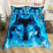 Wolf Bedding Bettwäsche-Set für Einzelbett, Kinder, Jugendliche, Safari-Tiermuster, coole Wildtier-Bettwäsche-Set, Glitzer, Blau, Wilder Wolf, leichte Bettwäsche, Jungen, Mädchen, Teenager, weiche