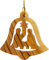 SIKORA BS-OH Baumschmuck Olivenholz Anhänger aus Bethlehem - 28 Modelle wählbar, Olivenholz:No.6 Glocke mit Krippenmotiv H ca 6 cm